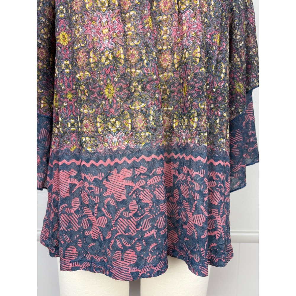Anthropologie Postmark Ciutadella Top Lace Embroidered Floral Size M Bell Sleeve - Picture 5 of 17